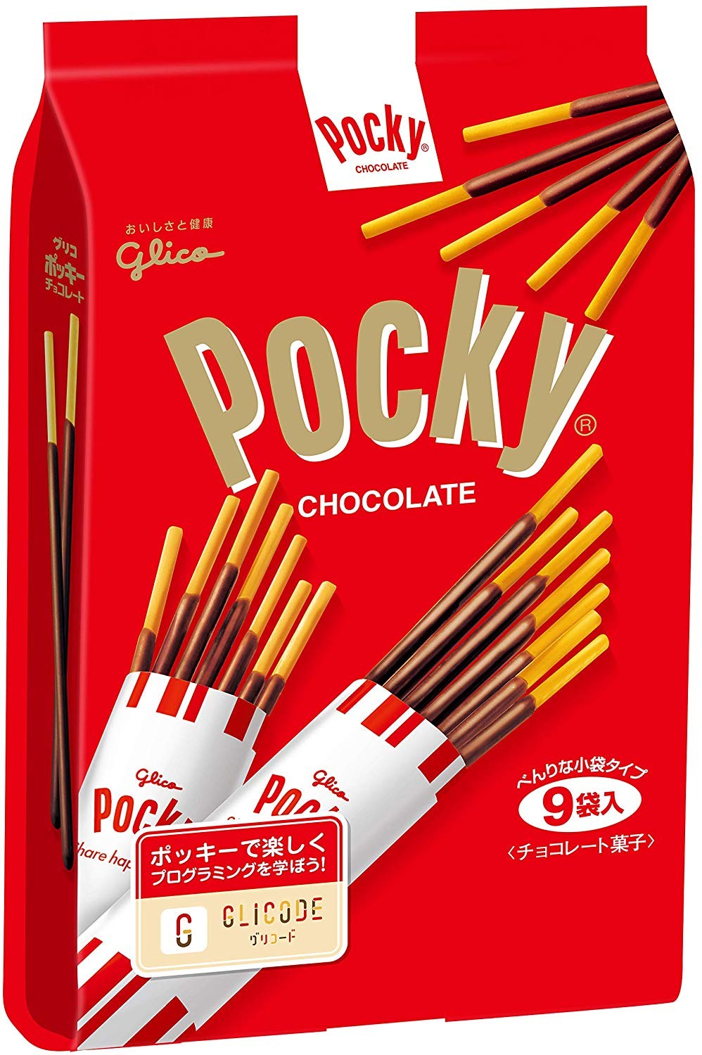 GLICO GLICO POCKY CHOCOLATE BISCUIT STICKS 8 BAGS 95G