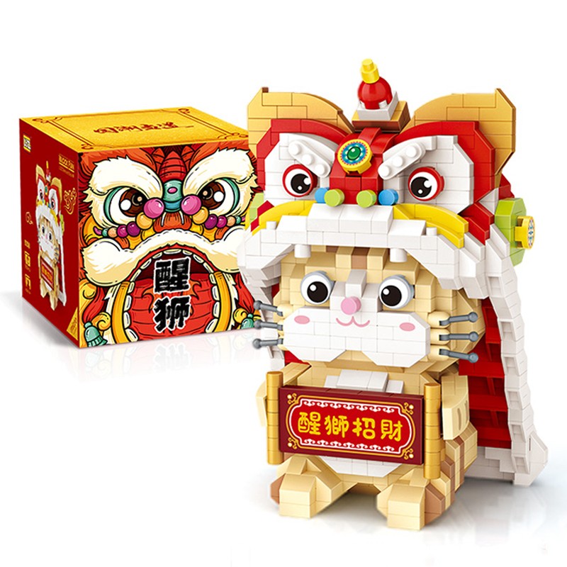 最大15%OFFクーポン 俐智LOZ 国潮当道醒狮招财猫小颗粒积木(950pcs) | 超级商城 その他